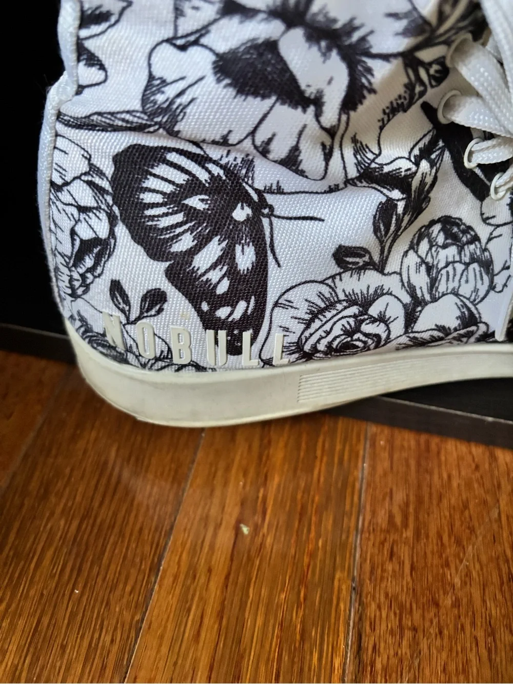 NOBULL men White and Black Floral High-Top Sneakers
